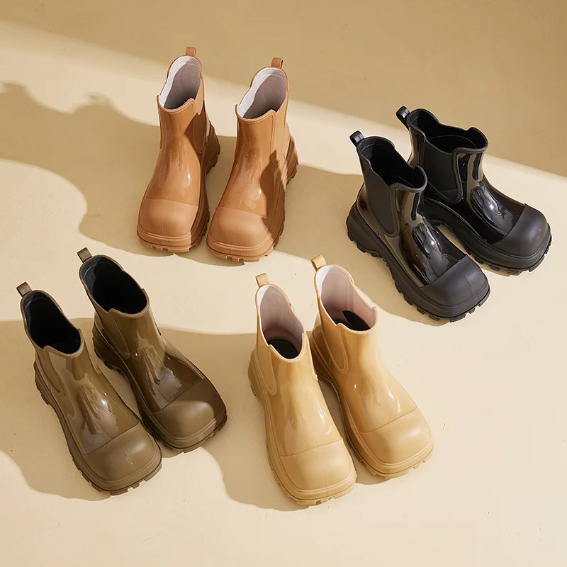 Непромокаемые ботинки унисекс Уличная обувь из ЭВА на толстой подошве средней