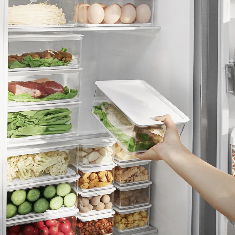 

Storage box of fresh-keeping refrigerator plastic fresh-keeping box rectangular sealing box food freezing finishing box