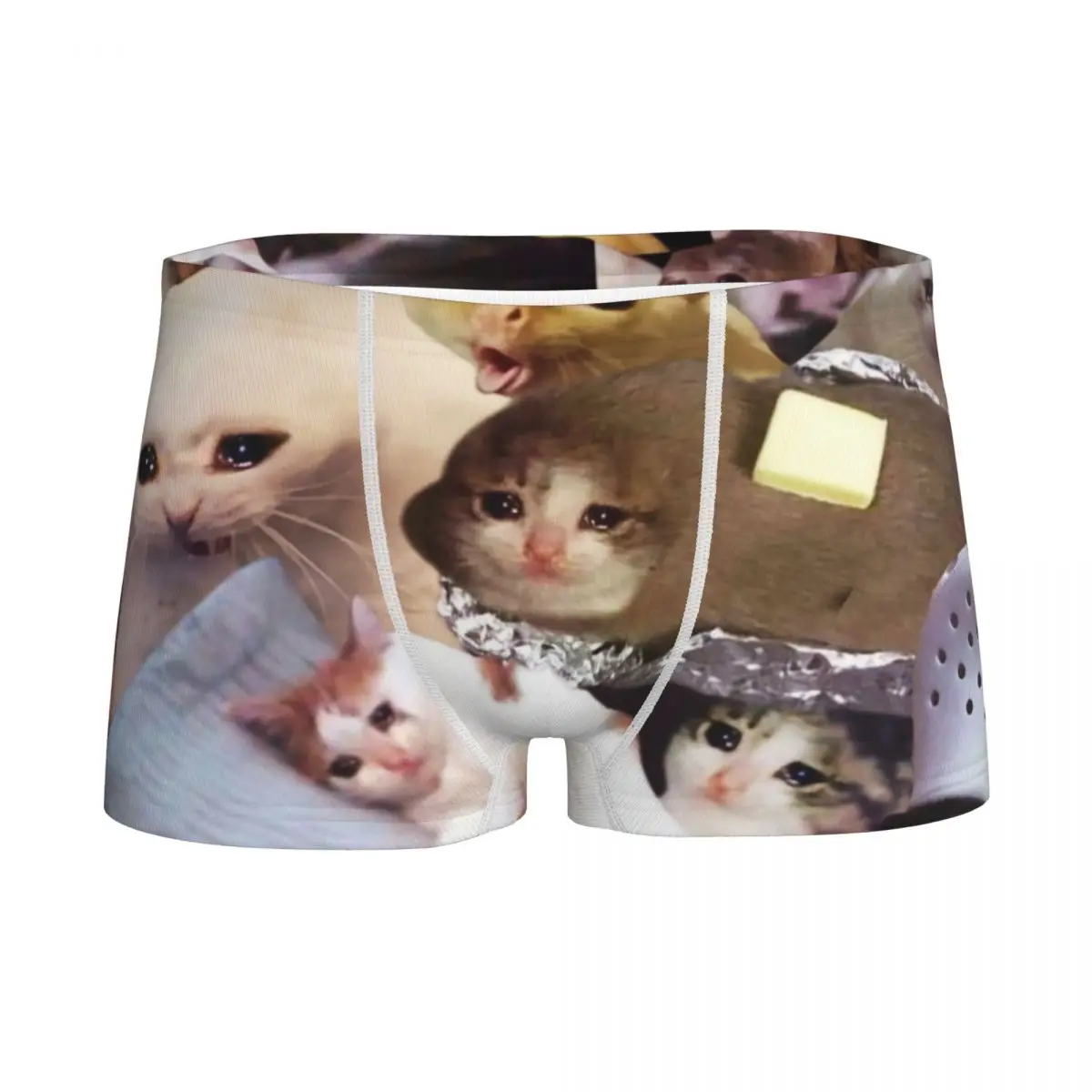 

Boys Crying Cat Memes Animal Pet Boxers Cotton Young Soft Underwear Man Briefs Trendy Teenage Underpants