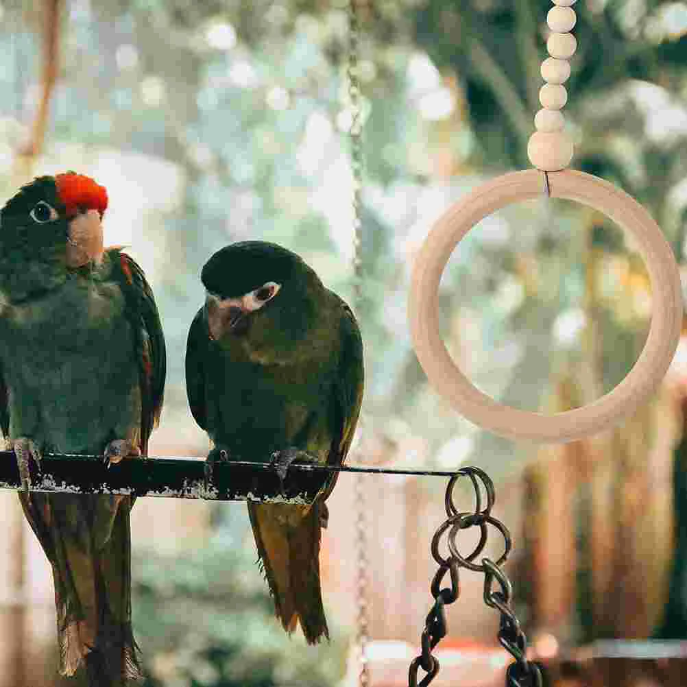 

The Bird Parrot Cage Toy Hanging Swing Parakeet Toys Perch Accessories Parakeets