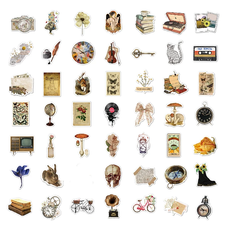 100 шт. Мультяшные Ретро наклейки Vsco эстетические Ins DIY ноутбук багаж скейтборд