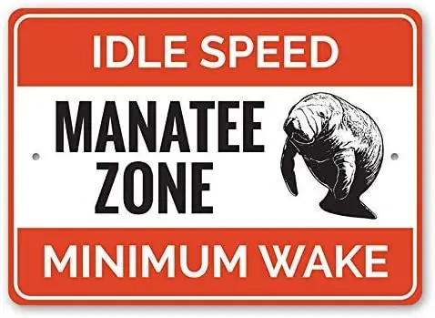 

Personalized Metal Sign Indoor/Outdoor Wall Decor,Manatee Zone Sign - 8" X 12"