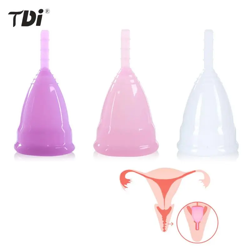 

1Pcs Portable Reusable Menstrual Cup Soft Silicone Leak-proof Lady Women Menstrual Period Cup Feminine Hygiene Product