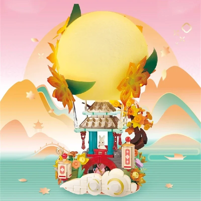 SEMBO BLOCK Moon Jade Rabbit Строительные блоки Фестиваль середины осени Украшения Игрушки