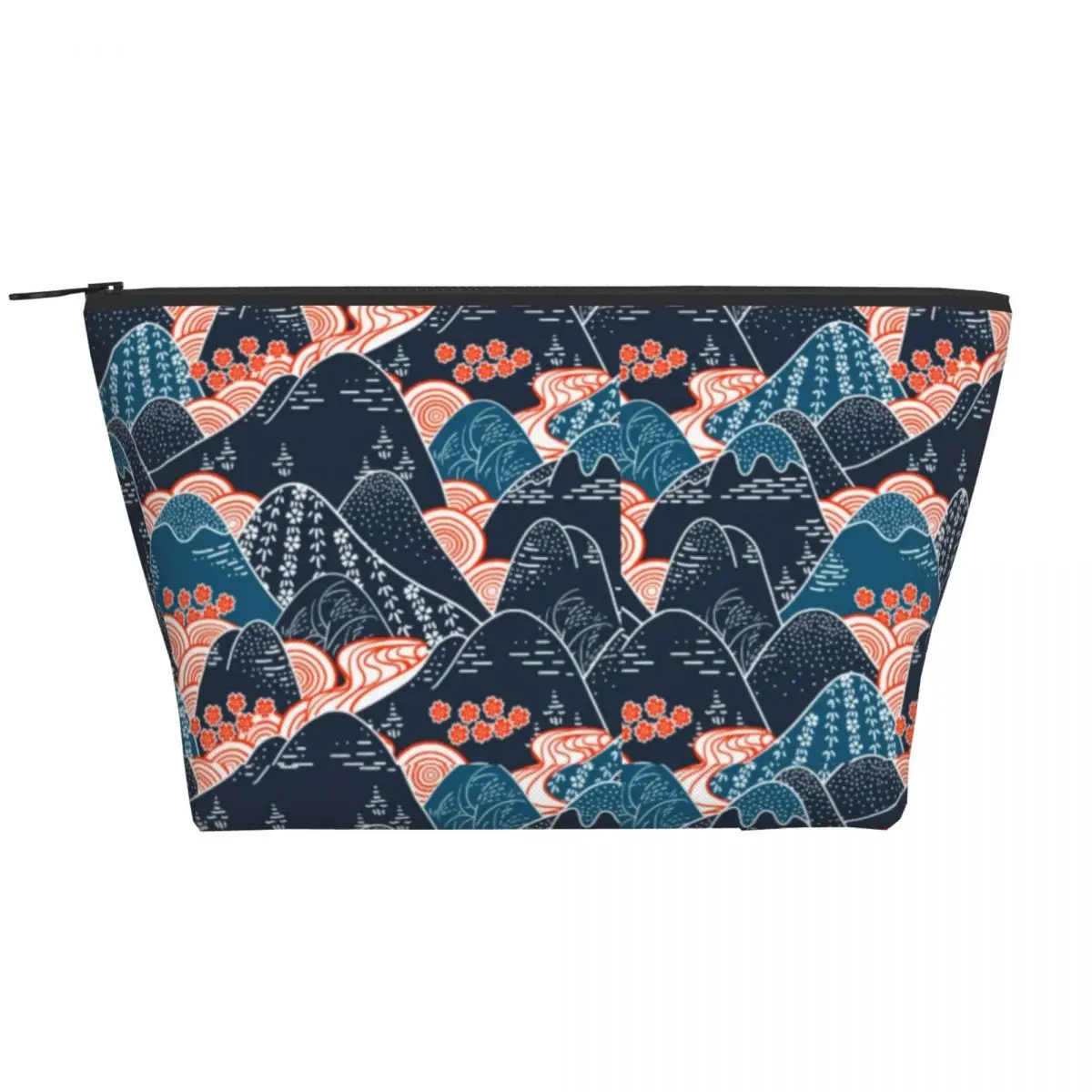 

Mountains Kimono Art Zipper Storage Organizers Japan Traditional Landscape For Girls Makeup Pouch Pack For Makeups Cosmetic Bags