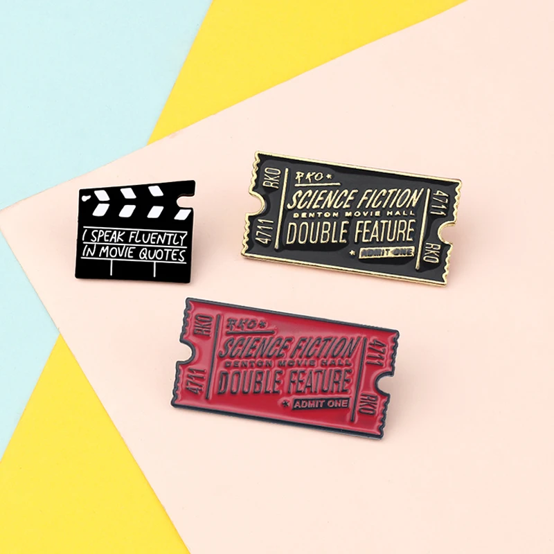 Модная эмалированная заколка в виде кинофильма Clapboard значок научной фантастики