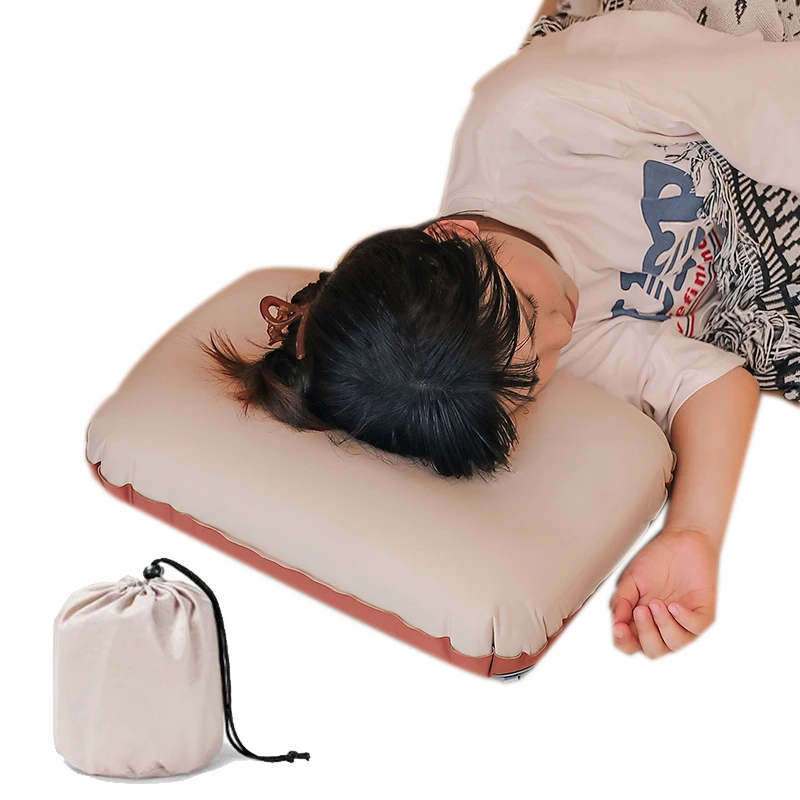

3D Sponge Inflatable Pillow Camping Ultralight Portable Sleeping Pillow Travel Air Outdoor Neck Pillow