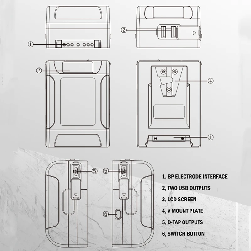 YinChem ROLUX YC-BP0990SM 99 Втч Карманный аккумулятор с V-образным креплением и USB-портом для