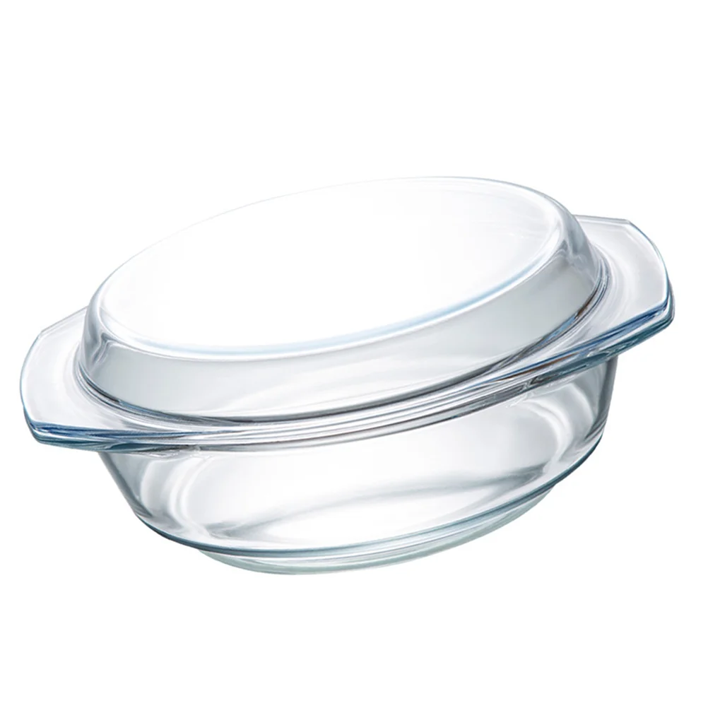

Casserole Bowl Heat-resistant Glass Lid Microwave Clear Bowls Pot Heating Glassware Oven