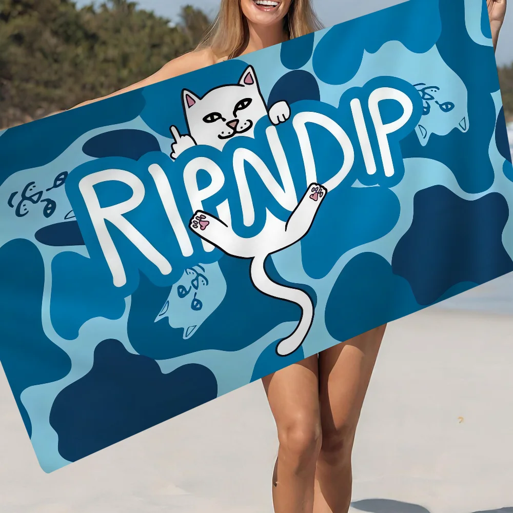 Фото Cat R-Ripndips Anime Beach Swimming Towel Soft Absorbent Washcloth Children's Gifts For Kids Travel Camping Gym №2