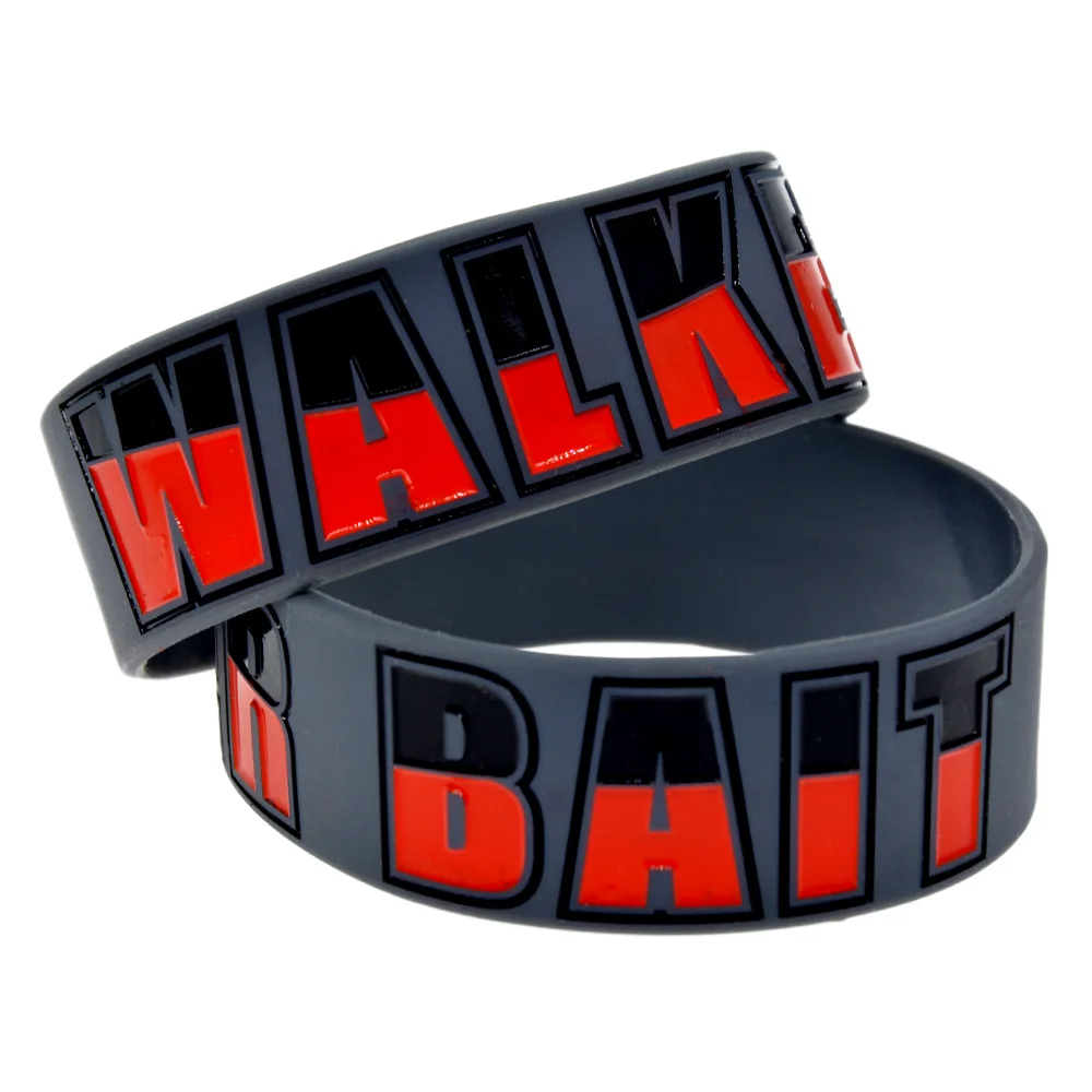 

25 PCS The Walker Bait Silicone Wristband One Inch Wide Adult Size Bangle for Men