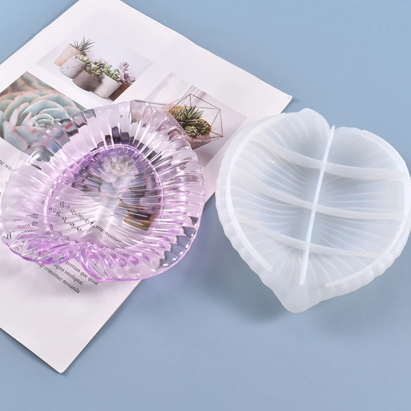 

Crystal Epoxy Resin Mold Heart-shaped Leaf Fruit Storage Tray Silicone Mould