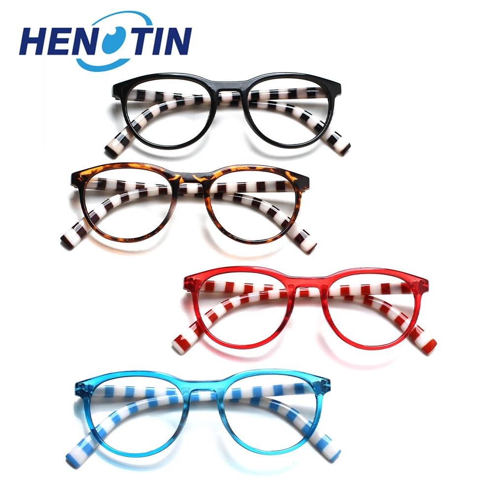 

Henotin 2022 модные очки для чтения для мужчин и женщин с пружинной петлей с принтом дужки для дальнозоркости оптические увеличительные очки