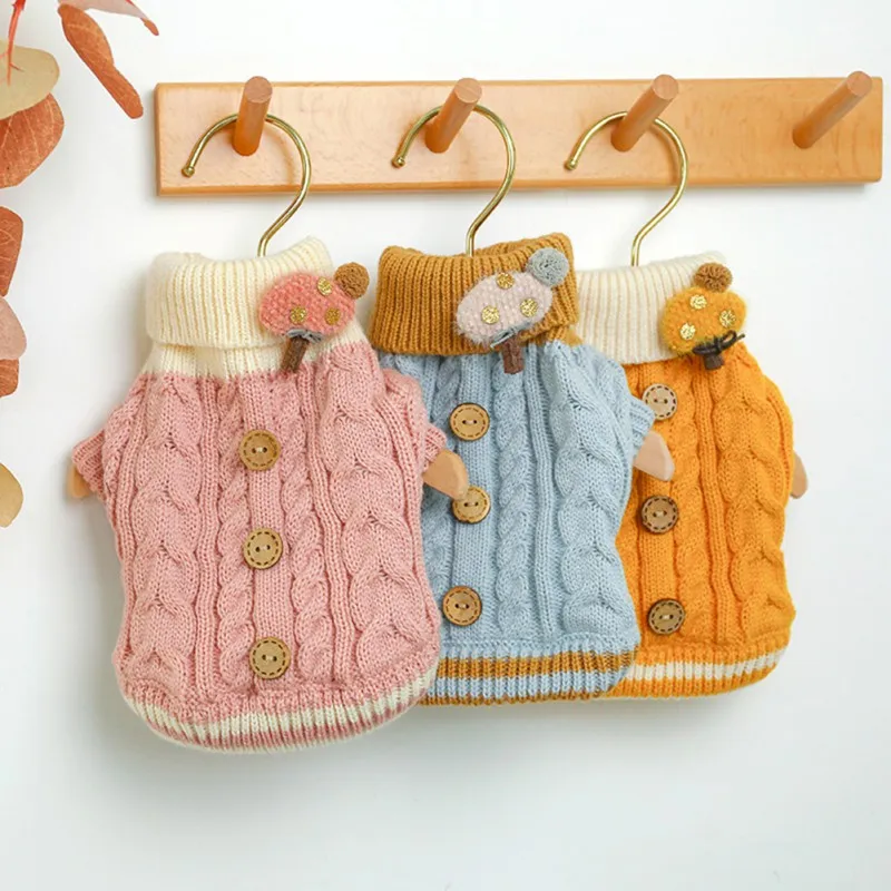 

Winter Dog Sweaters Pet Clothes for Small Dogs Warm Sweater Coat Outfit for Cats Clothes Knitting Soft Dog T Shirt Pet Supply