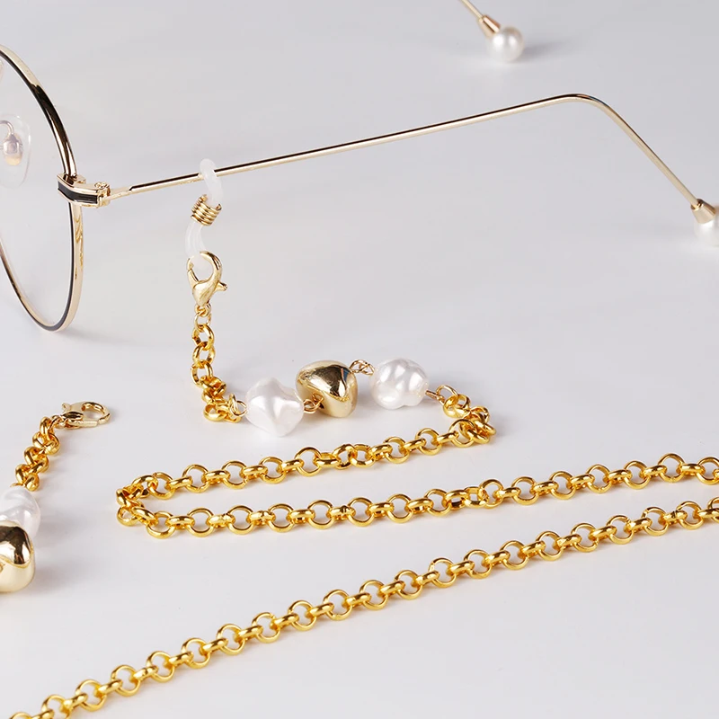 

Portable Fashion Glasses Simple Pearl Eyeglass Holder Women Eye Accessories Earphone Chain Mask Hanging Chain Sunglasses Cord