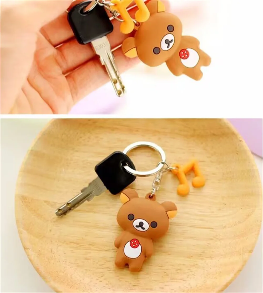 Брелок для ключей милый 3D рилаккума корилаккума медведь талисман ПВХ брелок