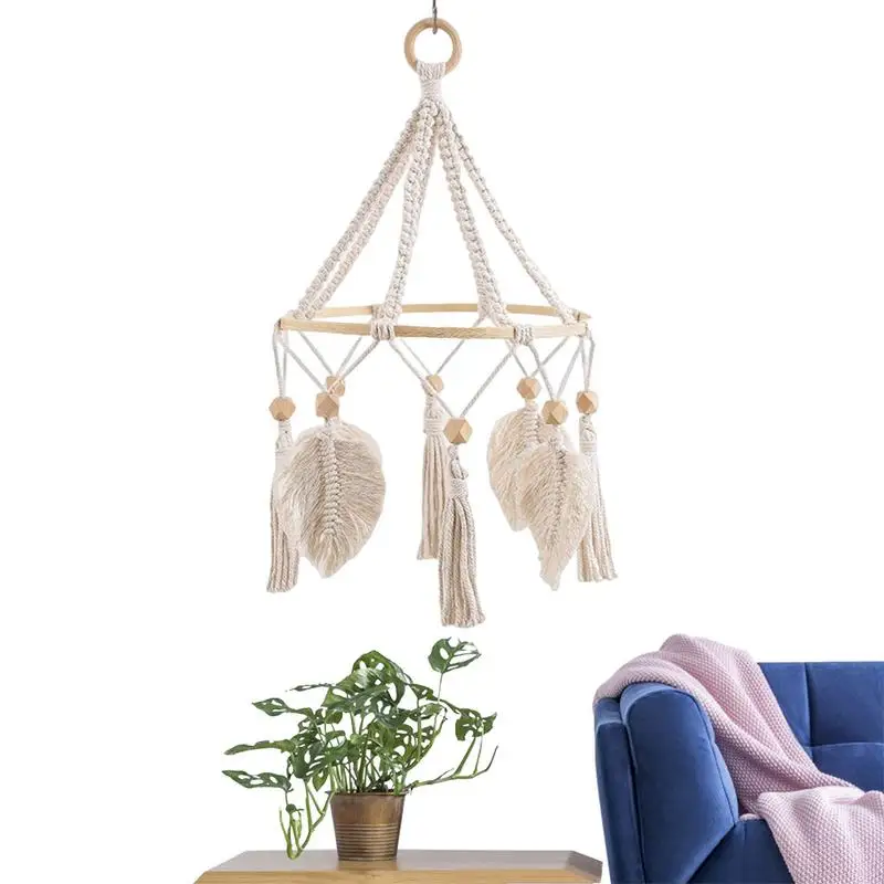 

Wall Art Tapestry Handwoven Leaves Cotton Pendant Wall Tapestry Bohemian Handmade Macrame Bedroom Decoration