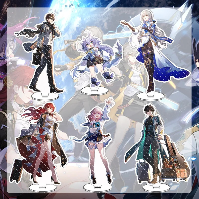 

15cm Game Honkai: Star Rail Acrylic Stand Action March 7th Himeko Welt Dan Heng Bronya Bailu Figures Desk Model Plate Toys