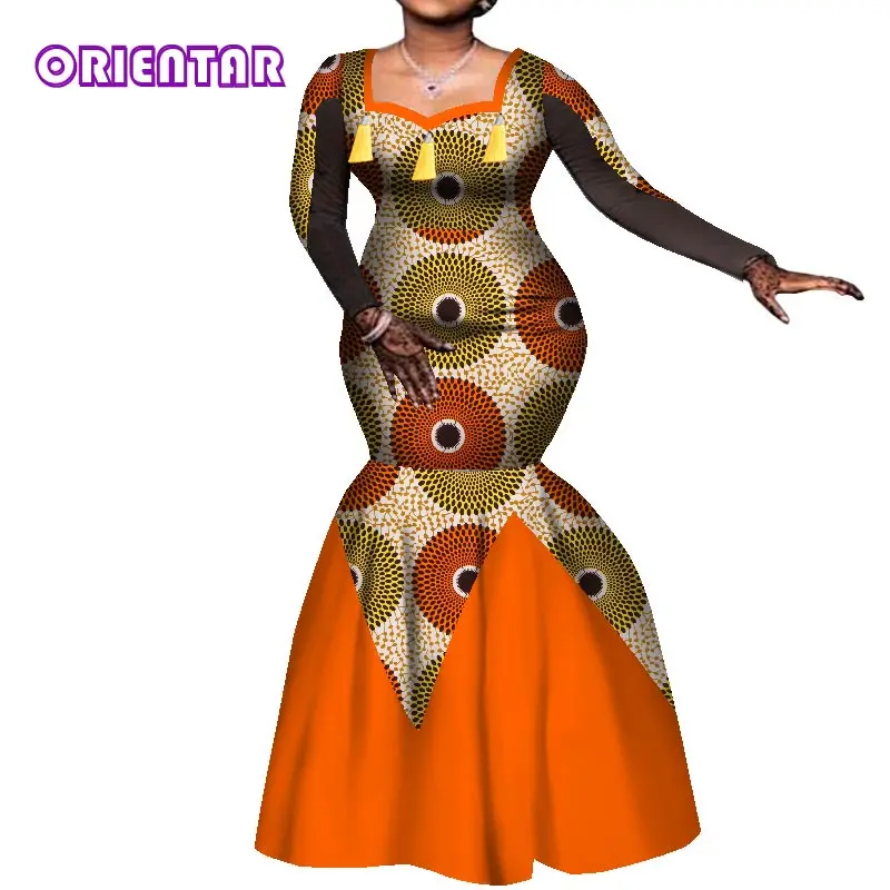 Elegant African Dresses for Women Long Maxi Dress Evening Party Plus Size Women African Clothing Robe Africaine WY7877