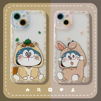bandai cartoon anime doraemon transparent soft silicone phone case for iphone 11 12 13 pro xs max x xr cover