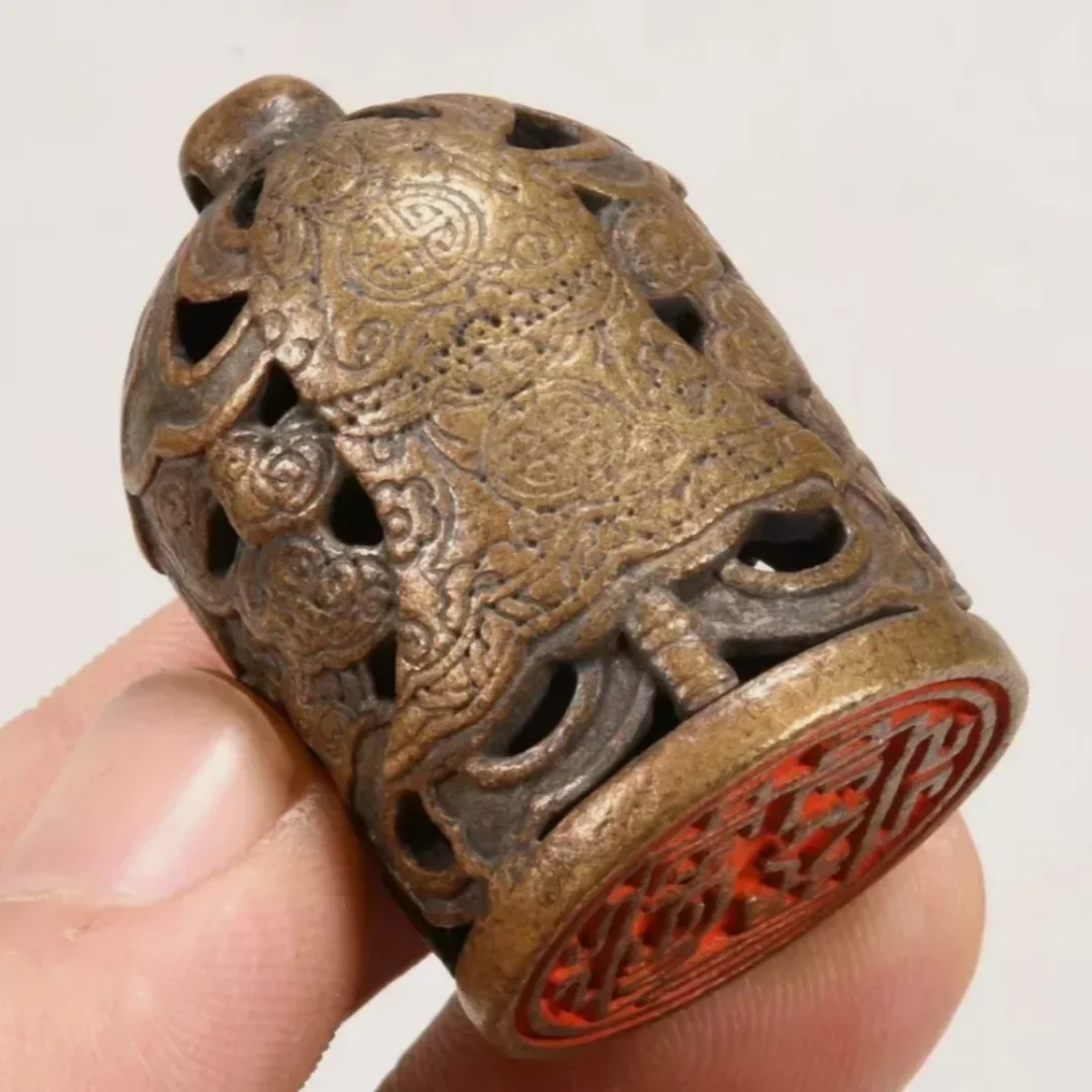 1 1-дюймовый старый тибетский бронзовый колокольчик династии благоприятный