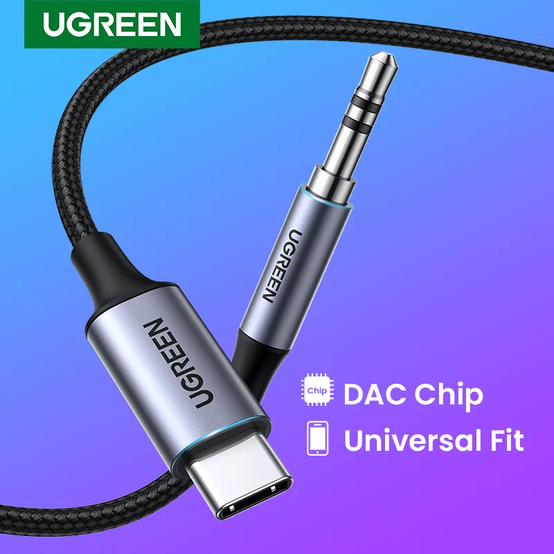 

UGREEN USB C to 3.5mm Audio Aux Cable Type C 3.5 mm Headphone Male Jack Plug Adapter Car Auxiliary Stereo Cord for iPad Pro 2021