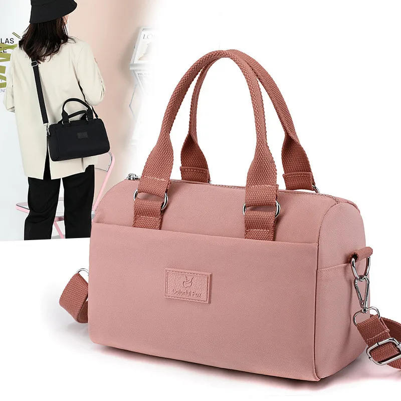 

Модная женская сумка-мессенджер через плечо в японском стиле, нейлоновая водонепроницаемая сумка на молнии, вместительные дорожные сумки ч...