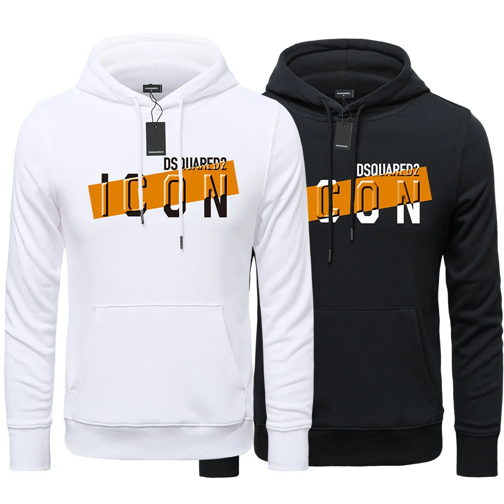 

Мужские худи с принтом DSQ Dsquared2, брендовая мужская трендовая Повседневная Свободная хлопковая толстовка с капюшоном, уличный спортивный пул...