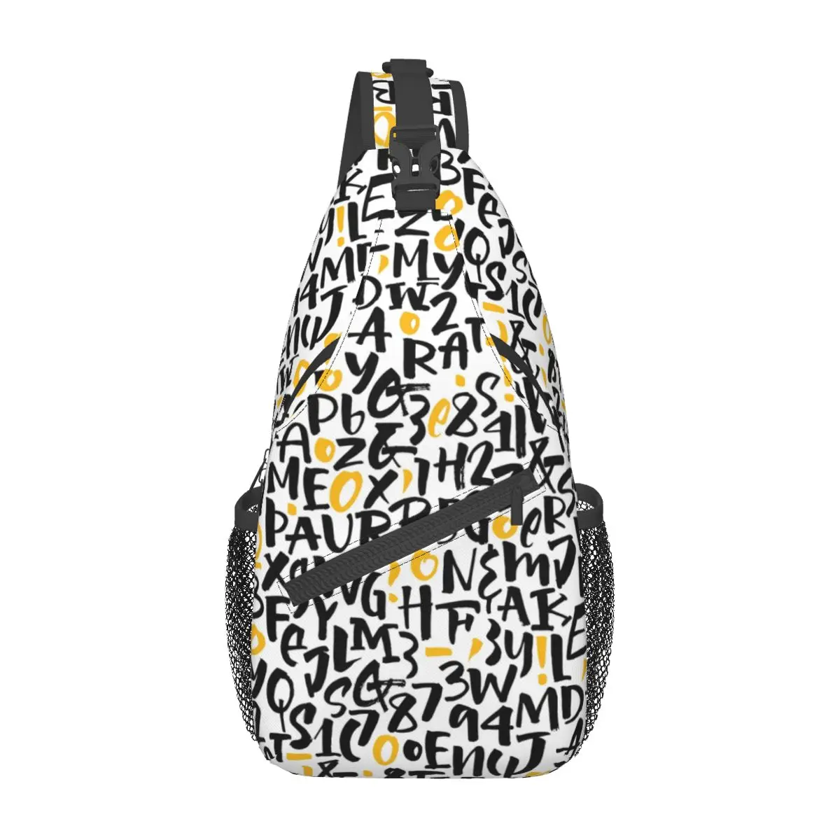 

Letter Print Chest Bags Men Abstract Letters Custom Shoulder Bag Fashion Phone Crossbody Bag Travel Outdoor Style Sling Bags