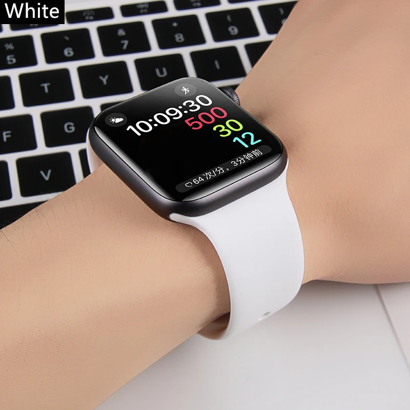Strap For Apple Watch Bands 44mm 40mm 45mm 41mm 49mm 42mm 38mm 44 45 mm Sport Silicone bracelet iwatch series 8 Ultra 7 se 3 4 6