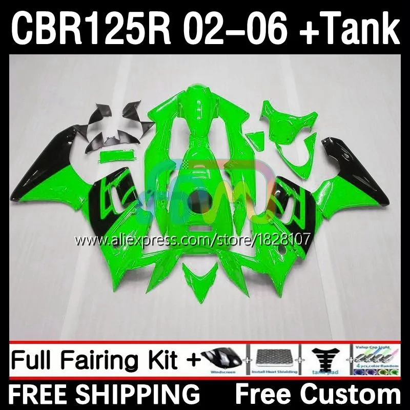 

+Tank For HONDA CBR-125R CBR125RR CBR 125 125R 44No.103 green blk CBR125R 02 03 04 05 06 125CC 2002 2003 2004 2005 2006 Fairing