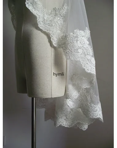 Кружевная фата hymli для свадьбы, длина до кончиков пальцев