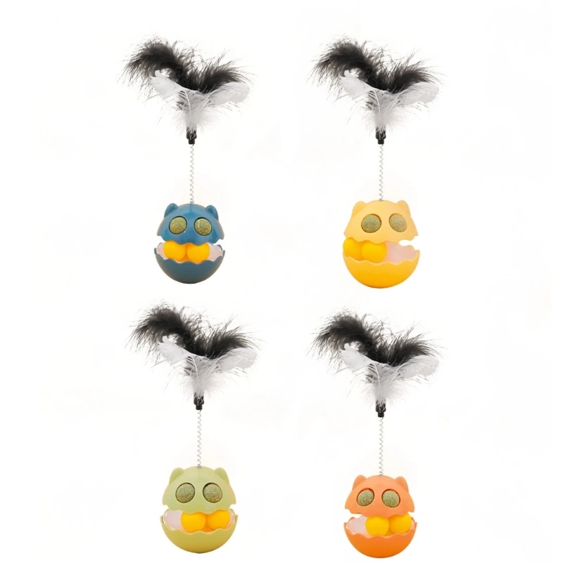

Roller Track Cat Teaser Toy Rotate Tumbler Ball Cat Toy Feather Cat-nip Teaser Toy Boredom Relief Interaction Kitten Toy