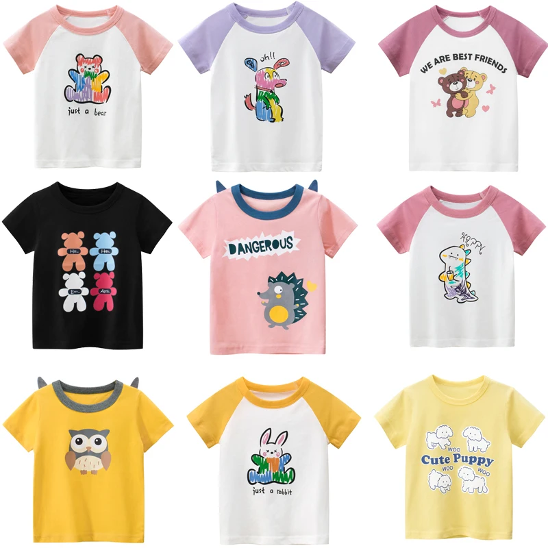 

Children's T-Shirt Children for Boys a Boy Girls Kids Kid's Shirts Child Baby Toddler Cotton Cartoon Tee Tops Clothing Short 2-8
