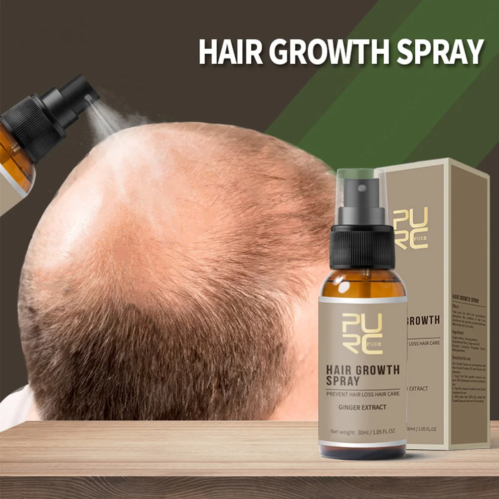 

Ginger Extract Regrow Serum Hairdressing Prevent Loss Professional Cure Safe Women Men 30ml Hair Growth Spray Portable Home