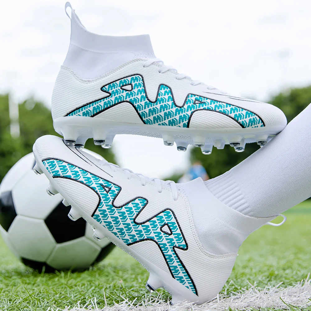 Man's Soccer Shoes Adult Kid TF/FG Outsole Non-Slip Unisex Football Cleats Outdoor Lawn Breathable Sneakers 32-45