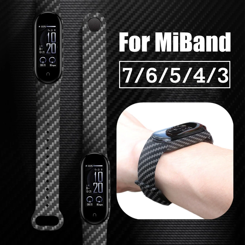 

Ремешок сменный из углеродного волокна для Xiaomi Band 7 6 5 4 3 Mi Band 7/6/5/4/3