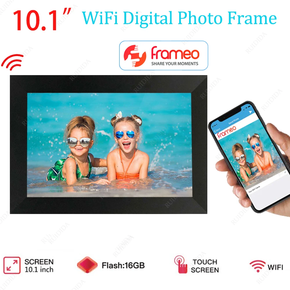 10-дюймовая цифровая фоторамка с Wi-Fi рамка для приложения умный альбом 16 ГБ 1280*800 IPS