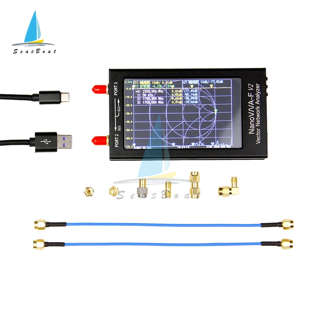 

NanoVNA-F V2 Векторный анализатор сетевой антенны 4,3 дюйма с сенсорным экраном, 50 кГц-3000 МГц, анализатор HF VHF UHF антенны