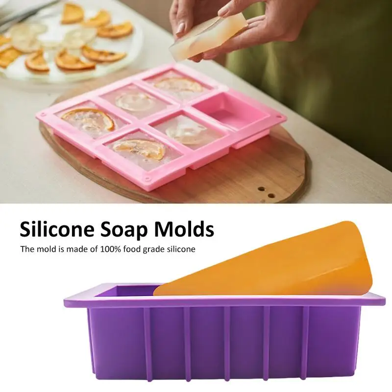 

DIY 1000ml Rectangular Silicone Soap Molds Nonstick Baking Molds Resistant Temperature For Soap Muffin Loaf Making
