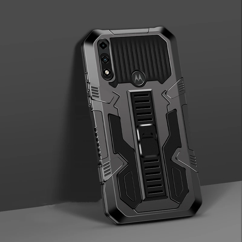 

For Motorola Moto E E6S 2020 Case Hybrid Armor Stand Holder Phone Case For Moto E5 E7 Plus Silicone Shockproof Bumper Back Cover
