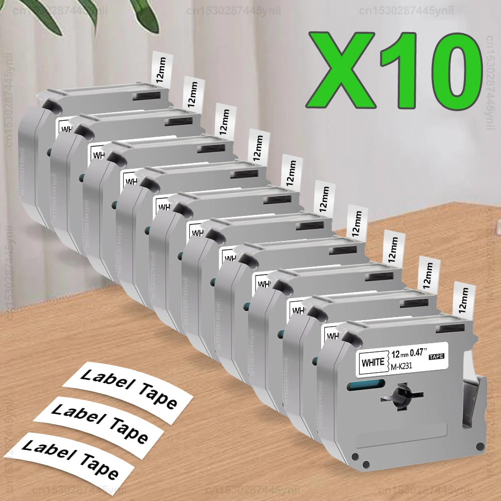 5 / 10 M - K231 Совместим с меткой Brother 12 мм MK лента MK231 231 131 431 631 для принтера P touch PT 70 80