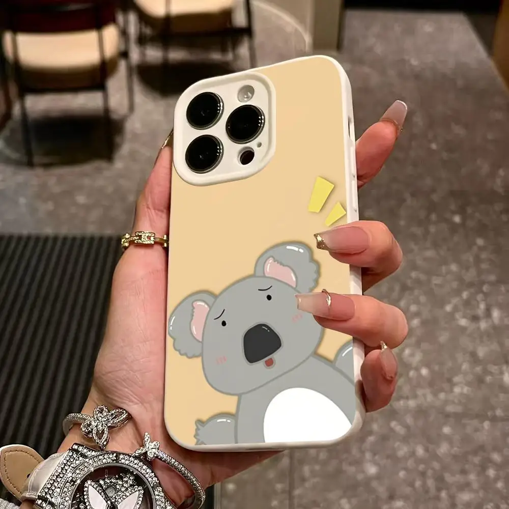 Забавный мультяшный чехол для телефона с коалой для iPhone 17, 13, 12, 11 Pro Max, 16, 15, 14 Plus, мягкий, конфетных цветов, полностью закрывающий корпус (art.: 3920db82d7bda) - 3920db82d7bda