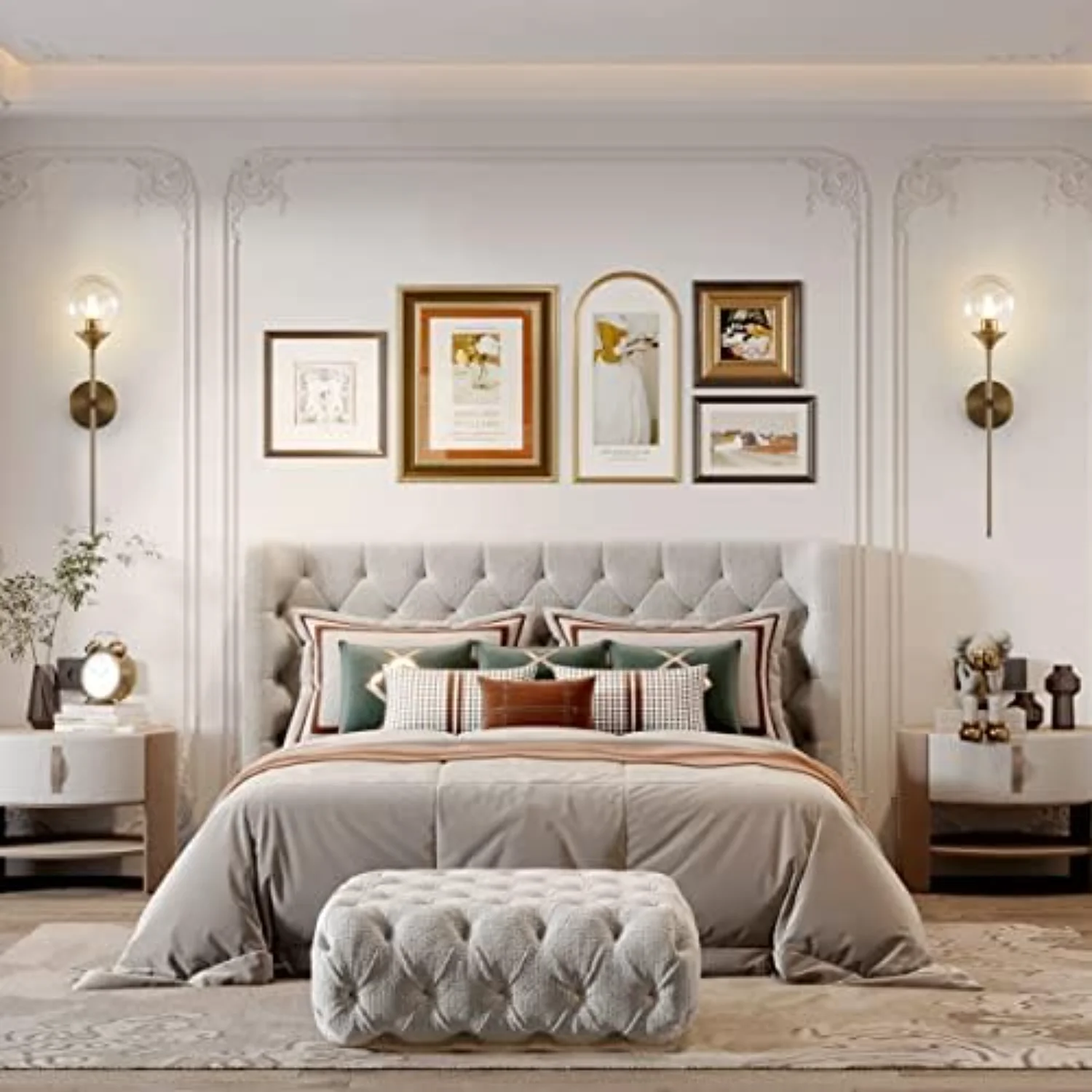 Набор из 2 современных латунных золотых длинных полюсных светильников с