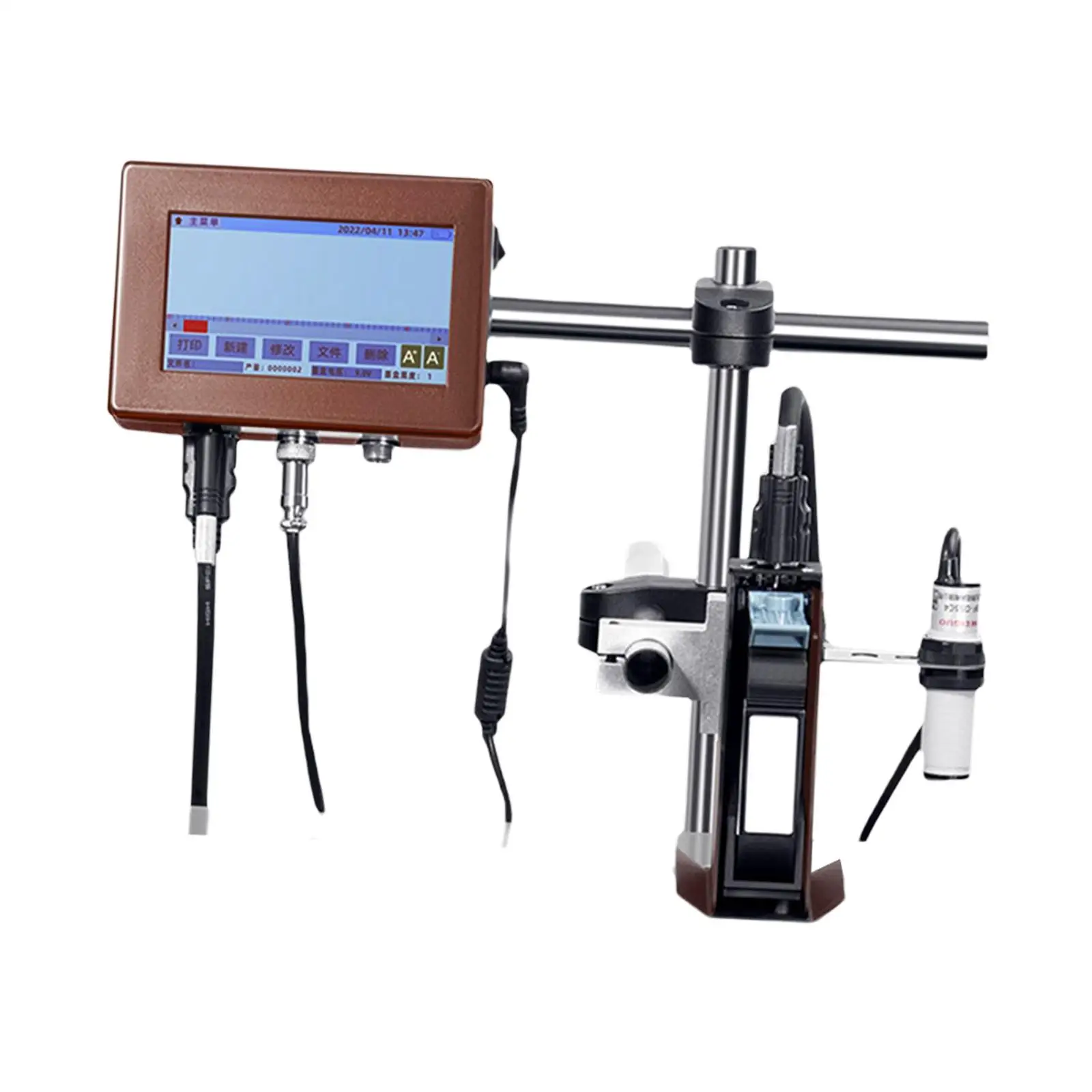 

Thermal Inkjet Printer HD Touch Screen with Mounting Bracket Inkjet Coding Machine for Surface of Pipe Cable Metal Glass Cloth