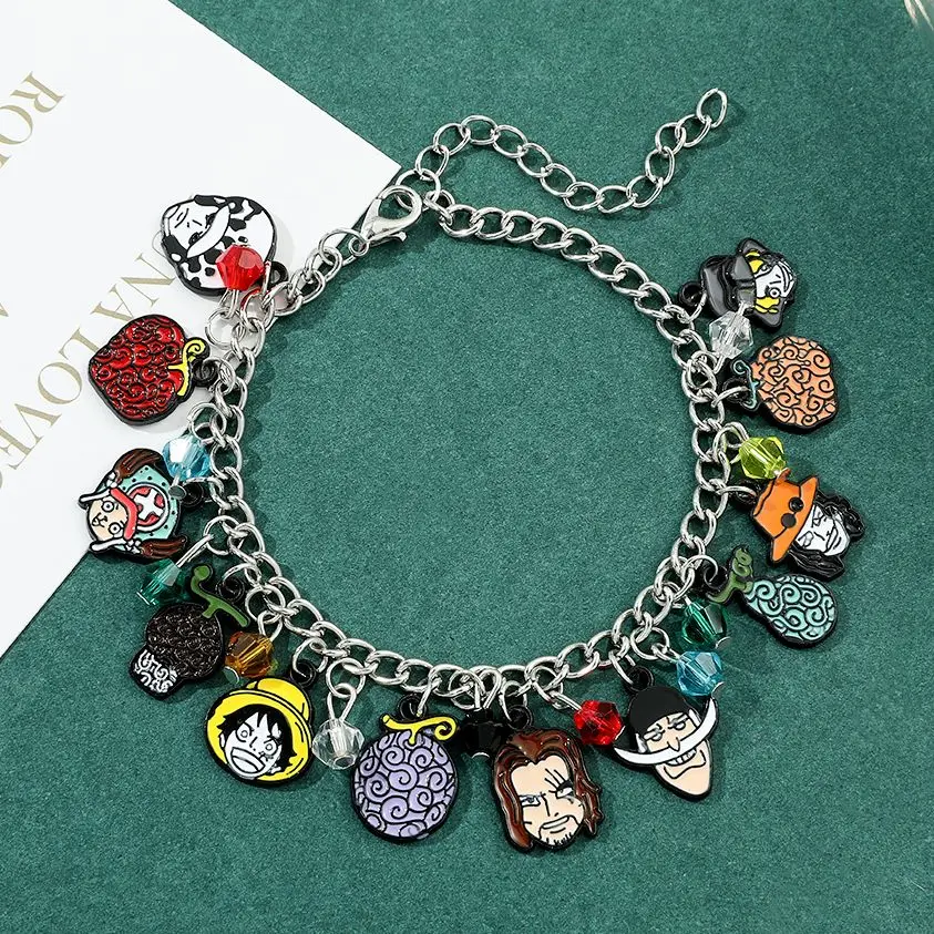 

One Piece Bracelets Anime Cartoon Monkey D. Luffy Pirate Pendant Chains Fashion Charms Bracelet for Women Fashion Jewelry