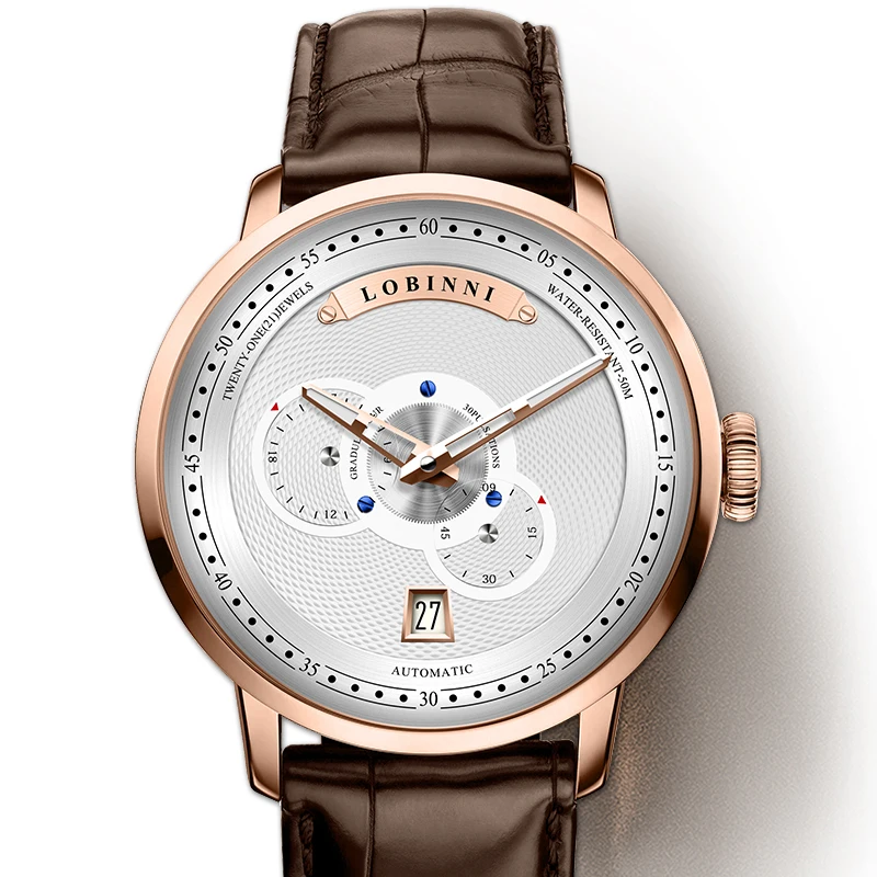 

Switzerland LOBINNI Luxury Brand Japan MIYOTA Automatic Mechanical Sapphire Men's Watches Multi-function Waterproof Clock L16060