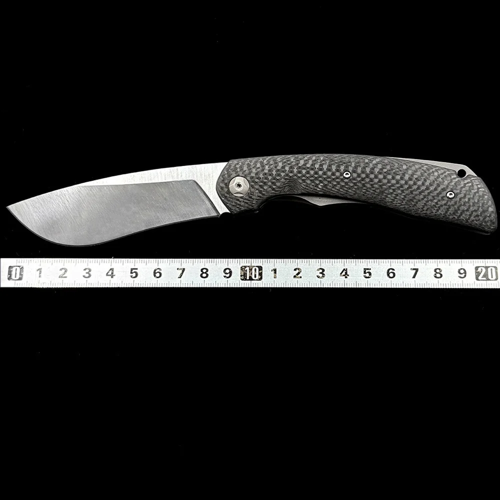 Фото Складной нож Free Wolf FW239 с клинком из стали CPM-20CV, рукоятью из карбонового волокна, на шарикоподшипниках, для выживания, охоты, повседневного ношения (EDC), кухонный, карманный нож №1