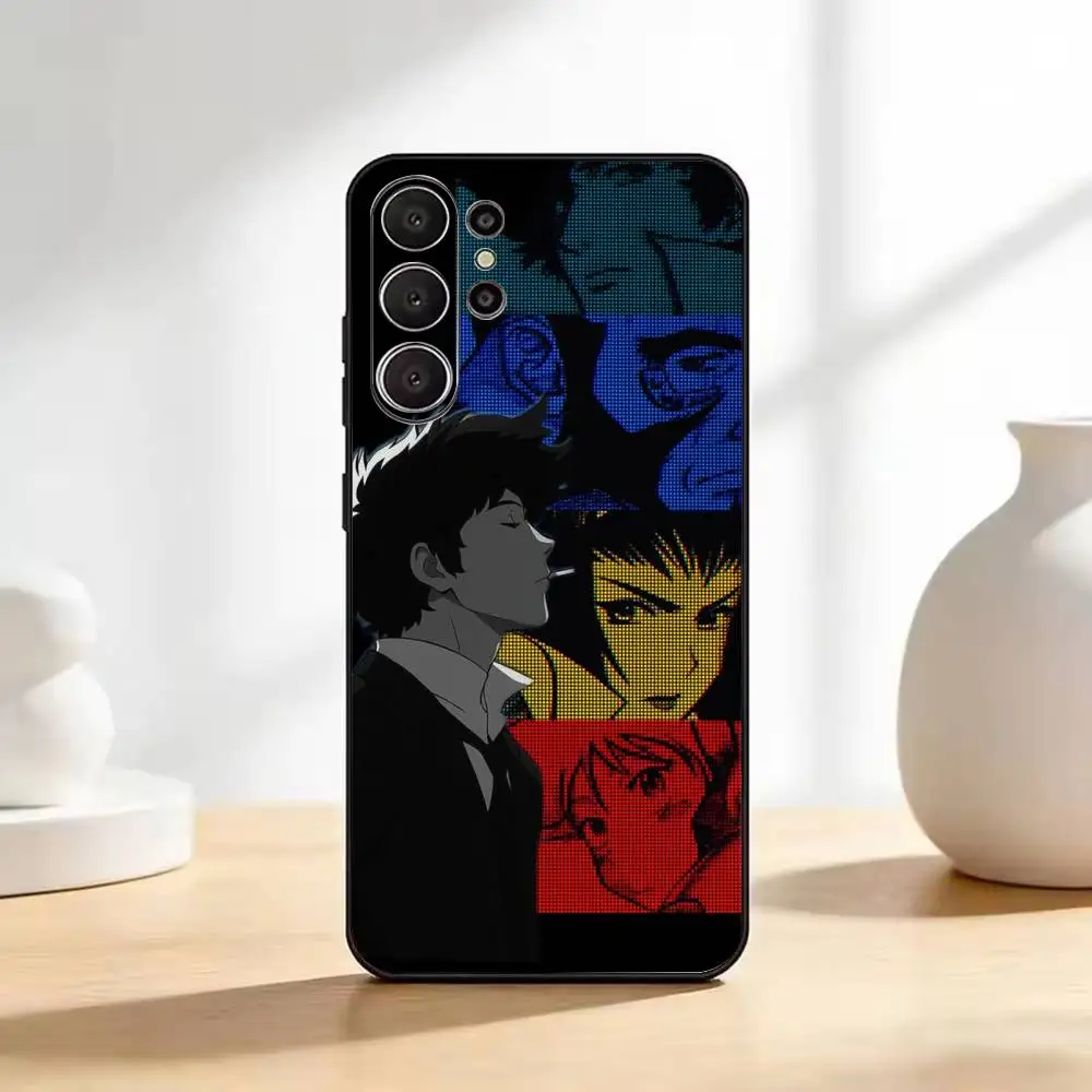 Фото Аниме-чехол для телефона C-Cowboy Bebop для Samsung S26, S25, S24, S23, S22, черный мягкий защитный чехол. №3
