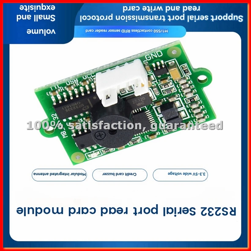 Фото Модуль считывателя RFID RS232, считыватель IC-карт, считыватель бесконтактных смарт-карт 13,56 МГц, поддержка протокола 14443A, система Windows - A13G №1